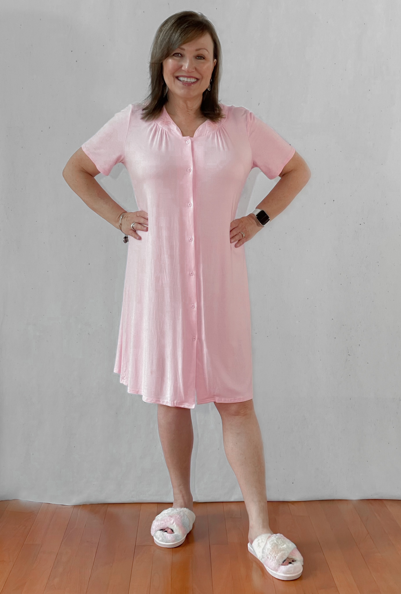 Ekouaer Pink House Dress.  The House Dress is Back.