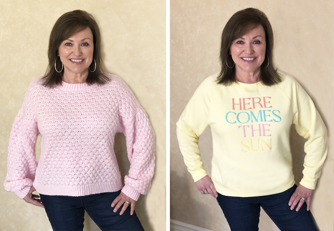 The Harper Girls Waiting for Summer to Arrive. Target sweater and Old Navy sweatshirt.
