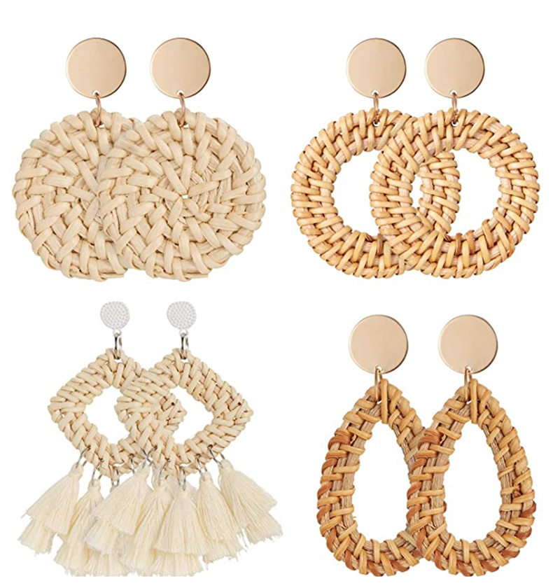 Straw and Raffia Earrings