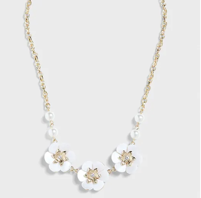 White Floral Necklace