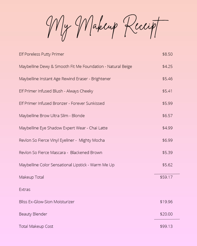 Makeup Receipt