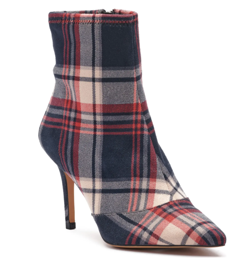 Plaid Booties Winter Shoes