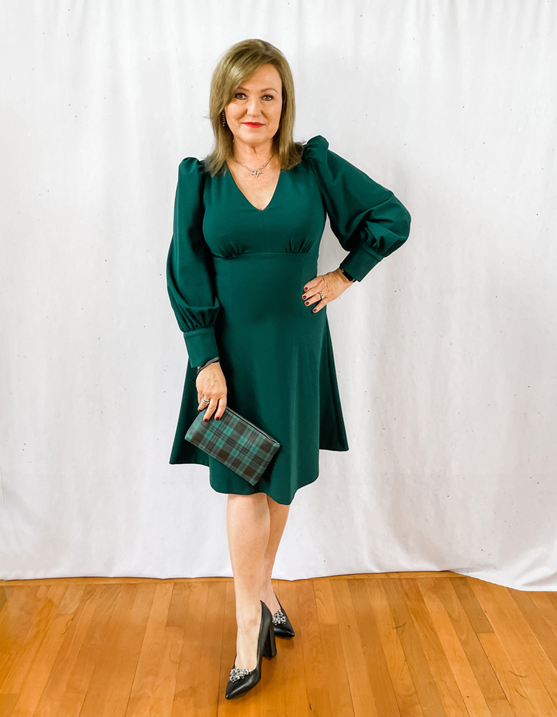 The Harper Girls Calvin Klein Puff Sleeve A Line Dress