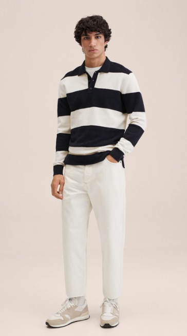 Man wearing rugby shirt