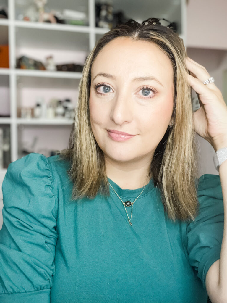 Full face of clean beauty products