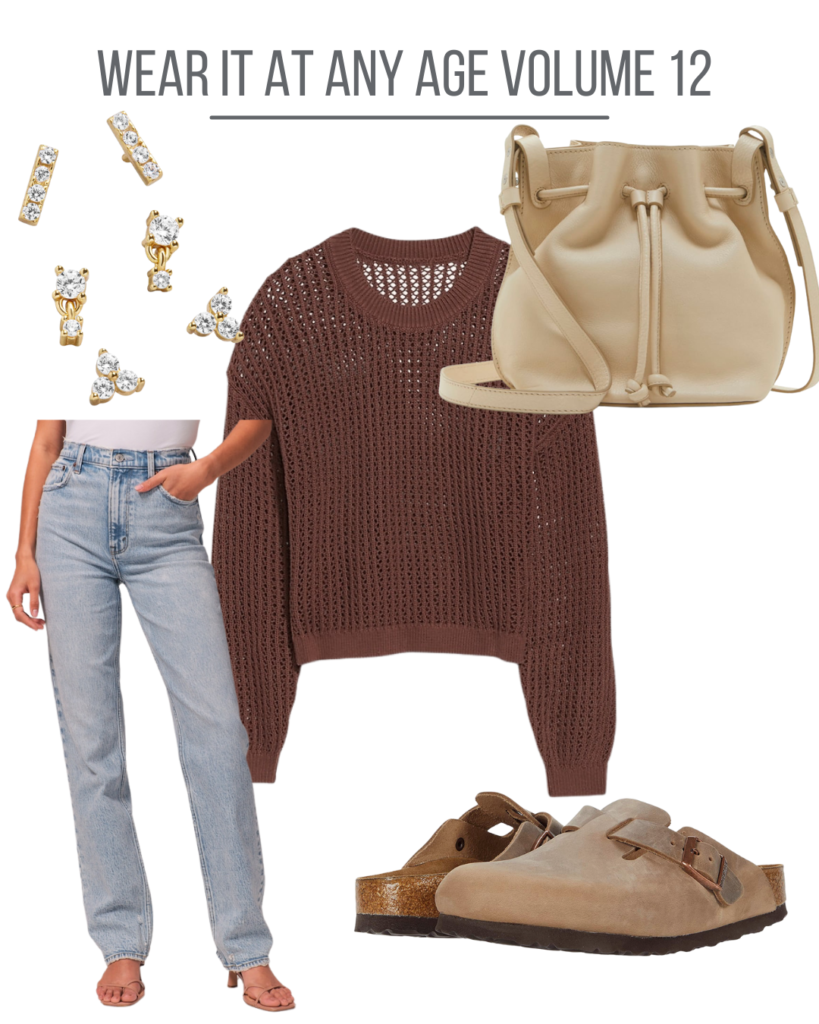 Brown Crochet Sweater Collage