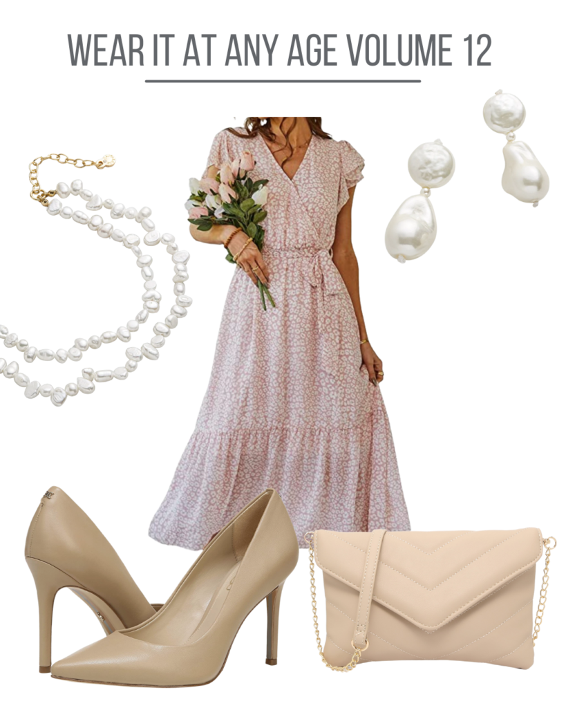 Pink print dress collage