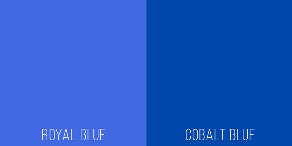 The difference between royal and cobalt blue