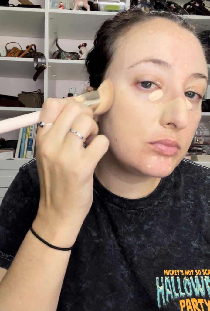 Covering acne with foundation