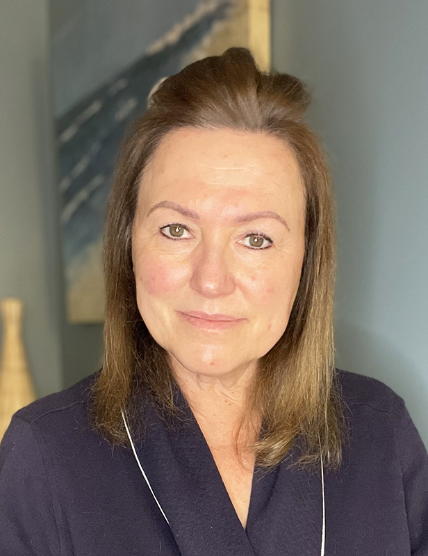 Woman showing skin after face mask