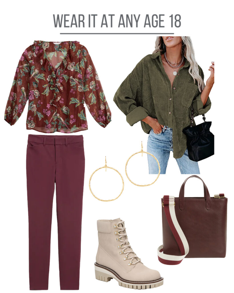 Olive green collage of clothes