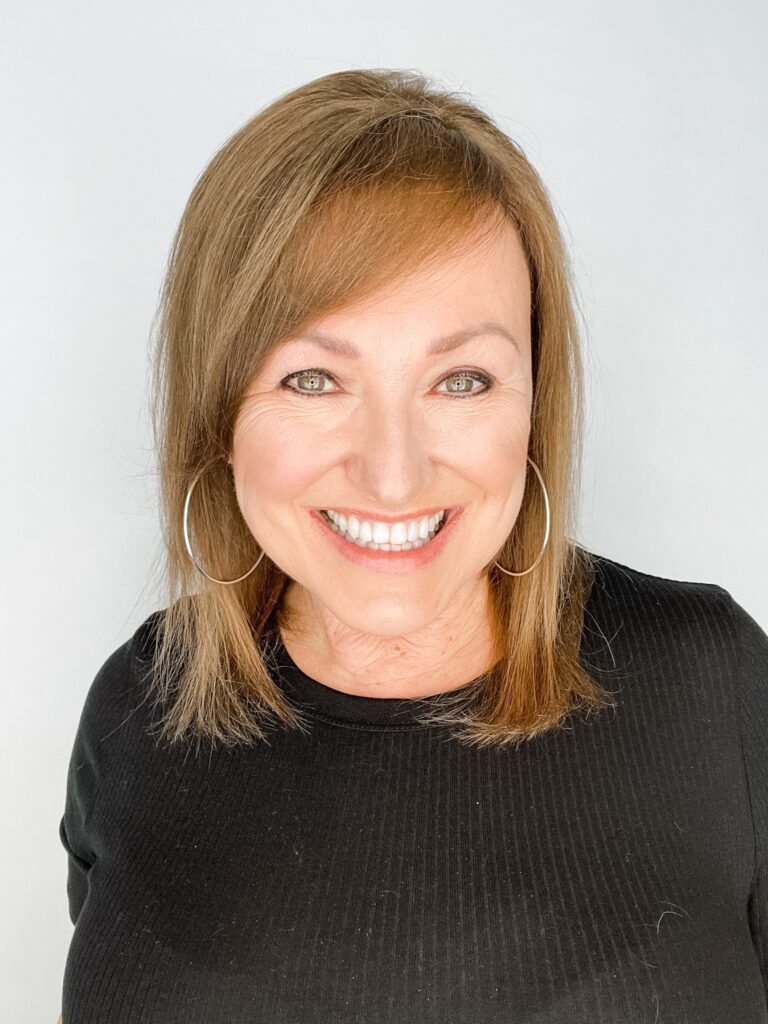 Woman showing baking makeup