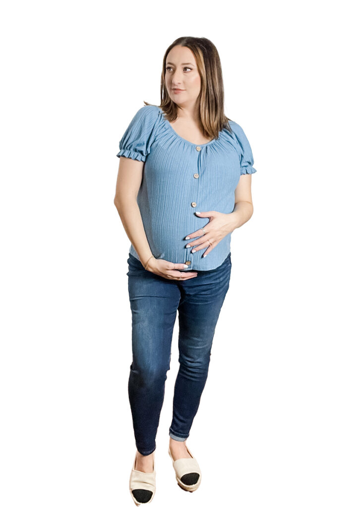 woman wearing blue shirt