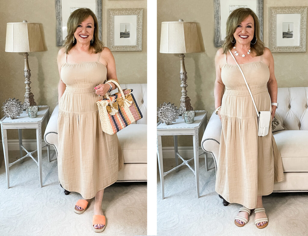 Beige linen dresss