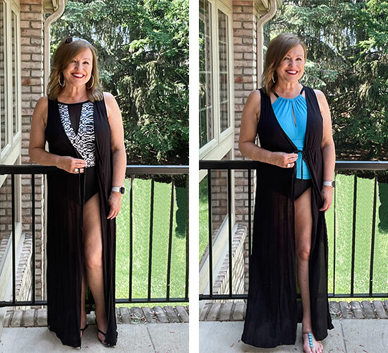 over 50 woman wearing swimsuit