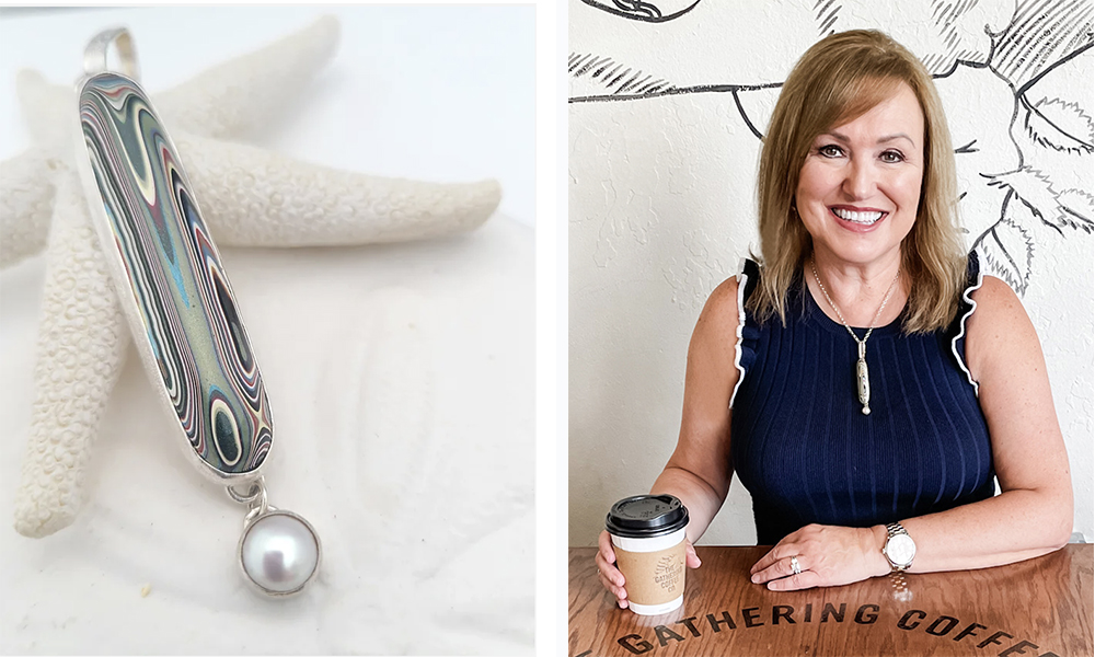 fordite pearl necklace