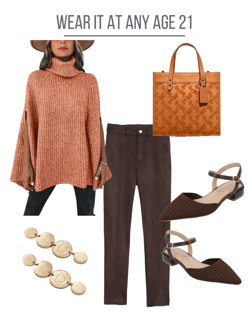 Oragne cape sweater alternate look