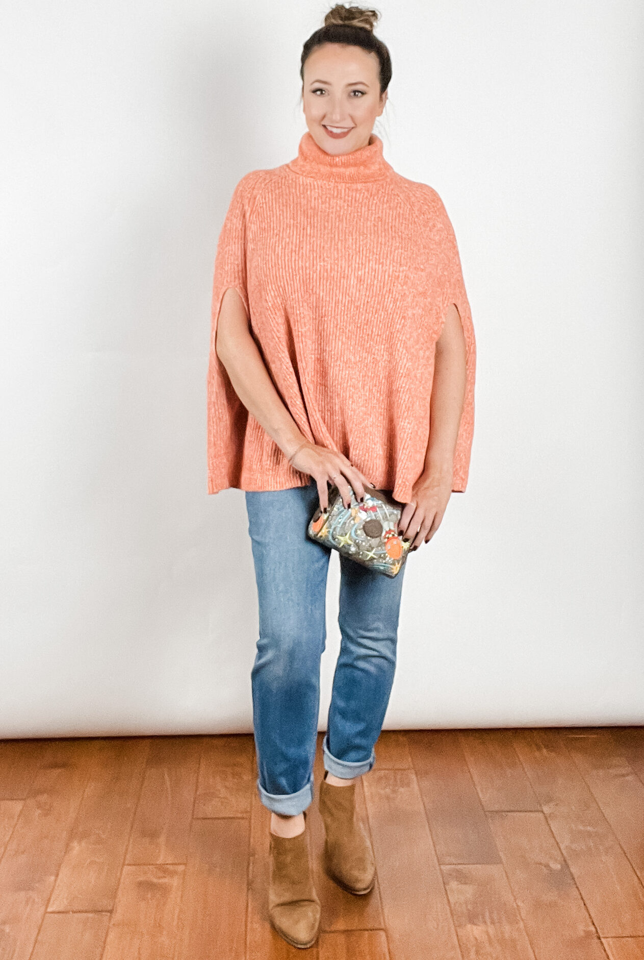 At Any Age Orange Cape Sweater
