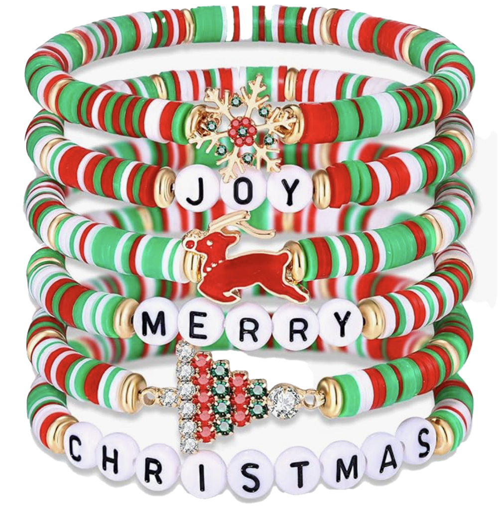 holiday fashion bracelet stack
