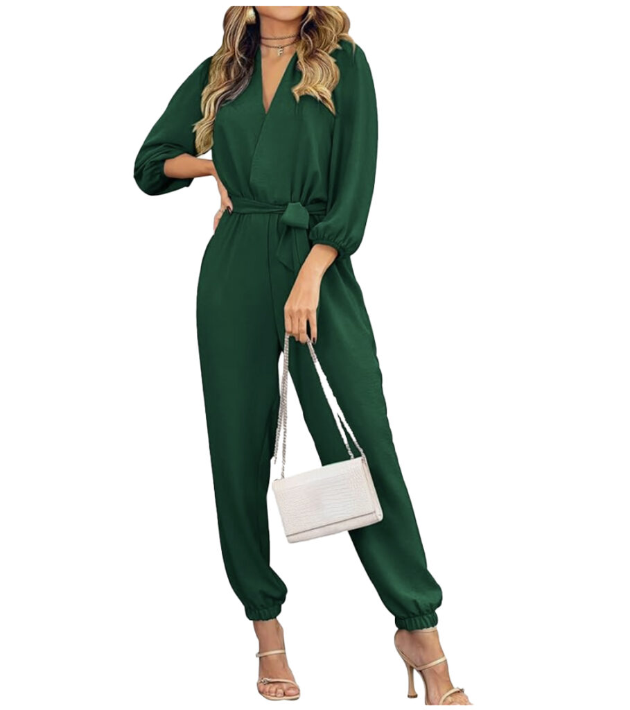 fashionable green jumpsuit