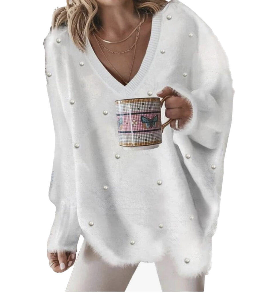 white pearl sweater