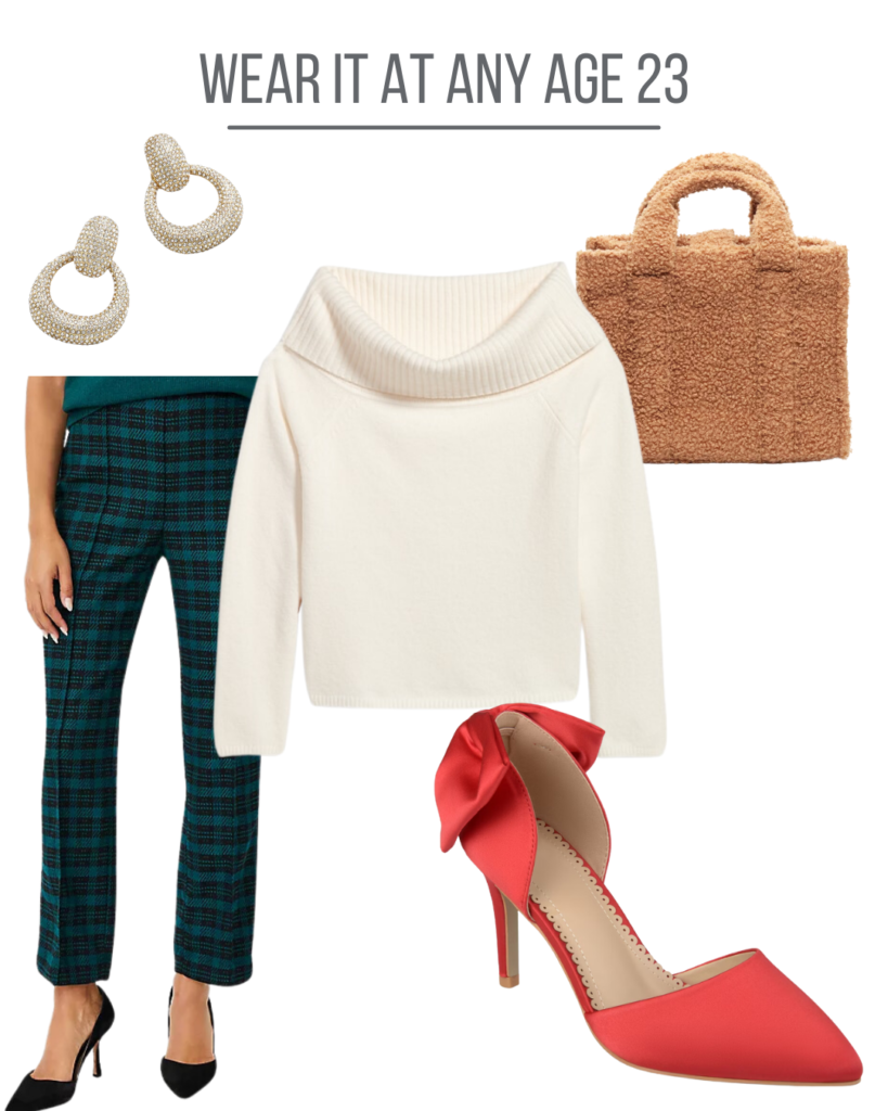 Off the shoulder sweater collage