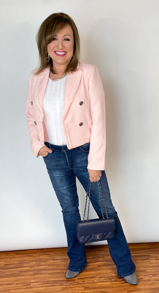Pink blazer at any age