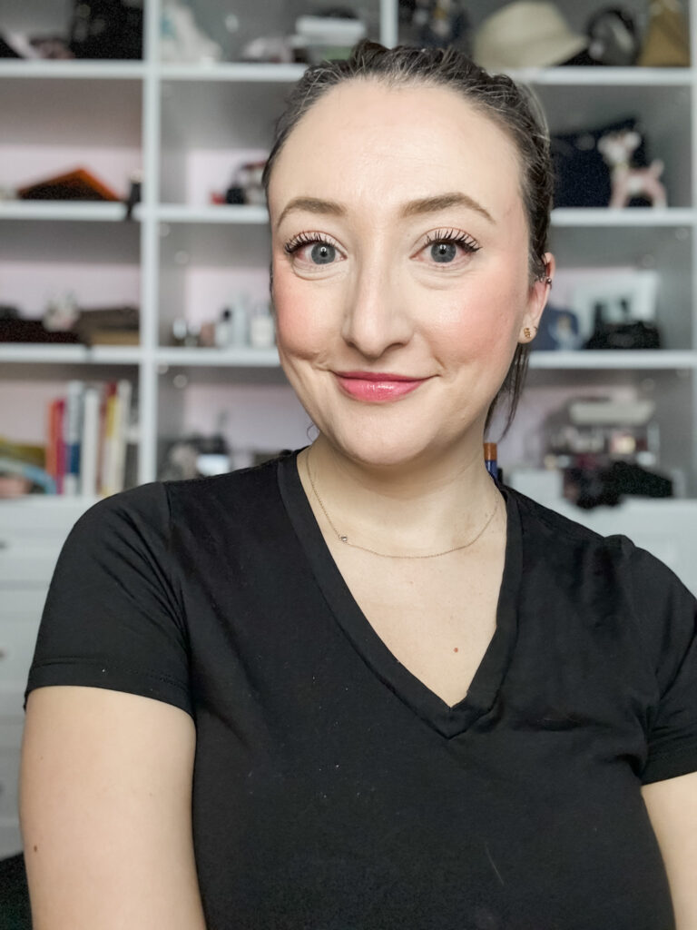 Pink lipstick makeup
